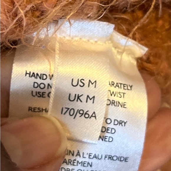 Free People Nevermind Cardigan Size Medium Orange Button Down Cotton Blend - Picture 12 of 15